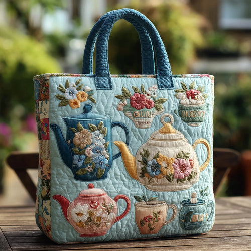 Floral Pattern Quilted Artisan Tote