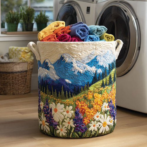 Flower Valley Quilted Laundry Basket