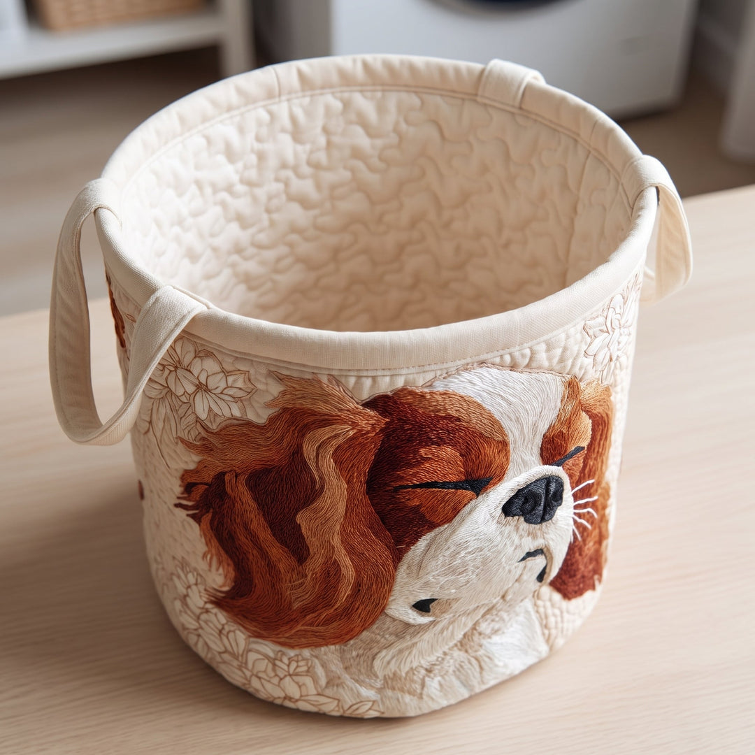 Cavalier King Charles Quilted Laundry Basket