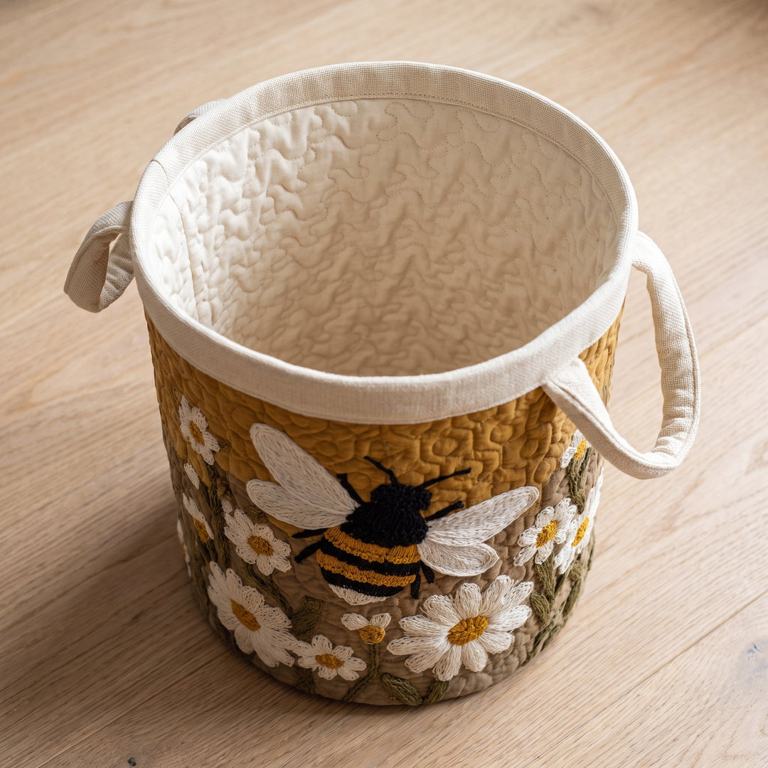 Daisy &amp; Bee Quilted Laundry Basket