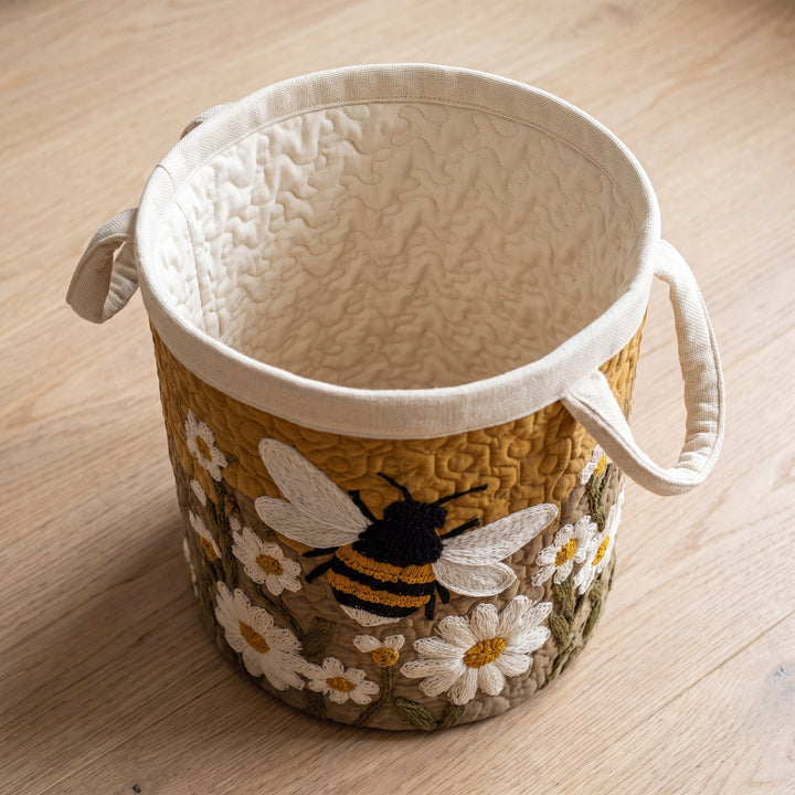 Daisy &amp; Bee Quilted Laundry Basket