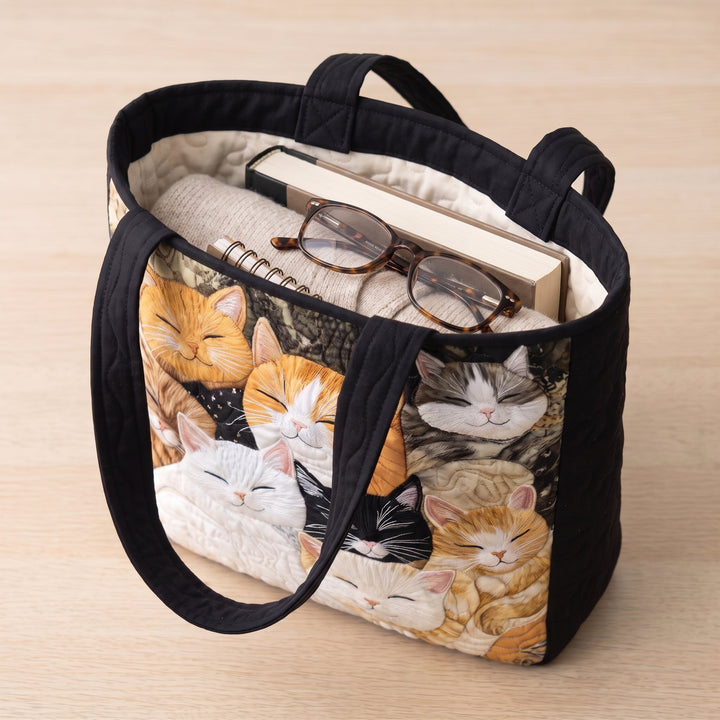 Sleeping Kittens Quilted Artisan Tote