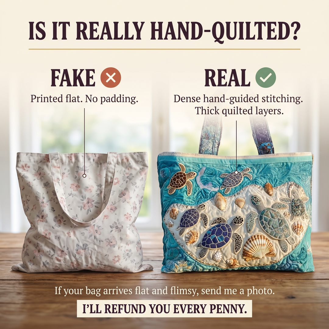 Turtle Love Quilted Artisan Tote