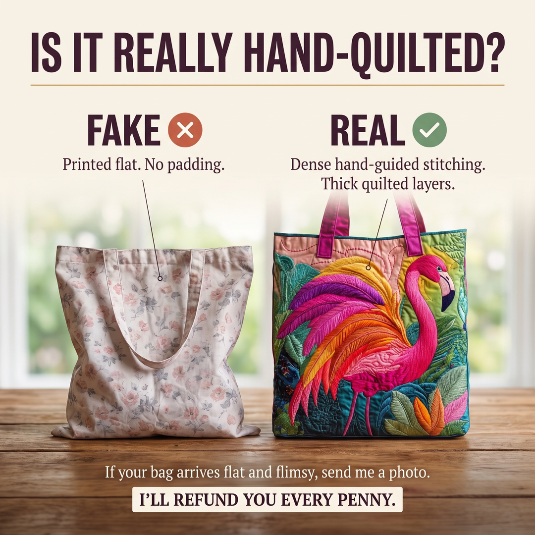 Rainbow Flamingo Quilted Artisan Tote