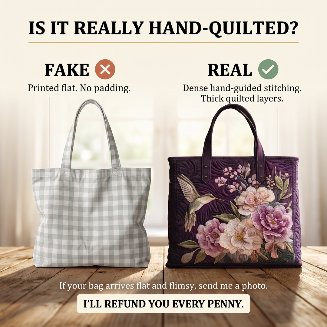 Hummingbirds and Orchids Quilted Artisan Tote
