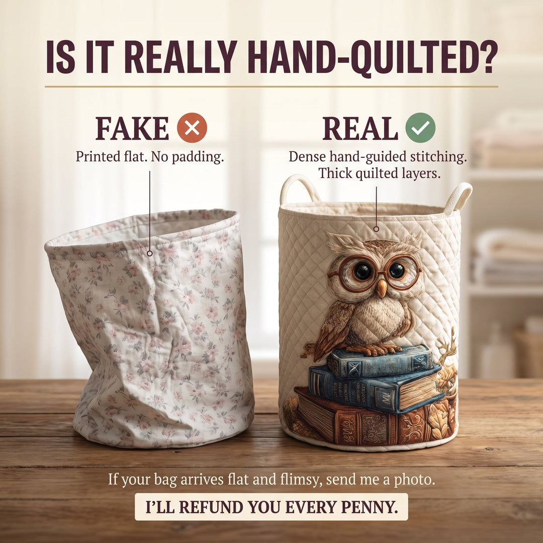 Owl Quilted Laundry Basket