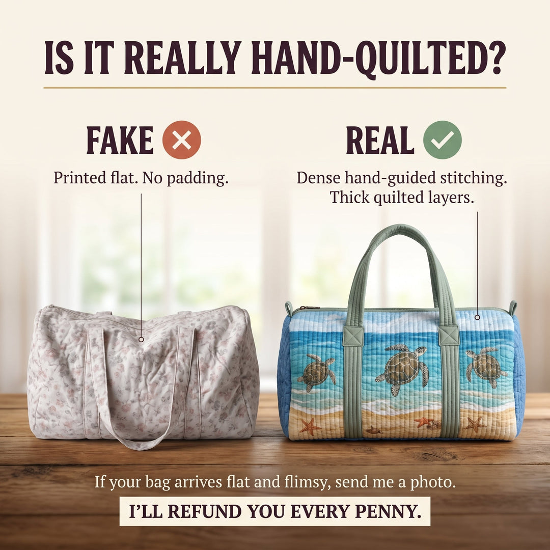 Turtly Cute Quilted Duffle Bag