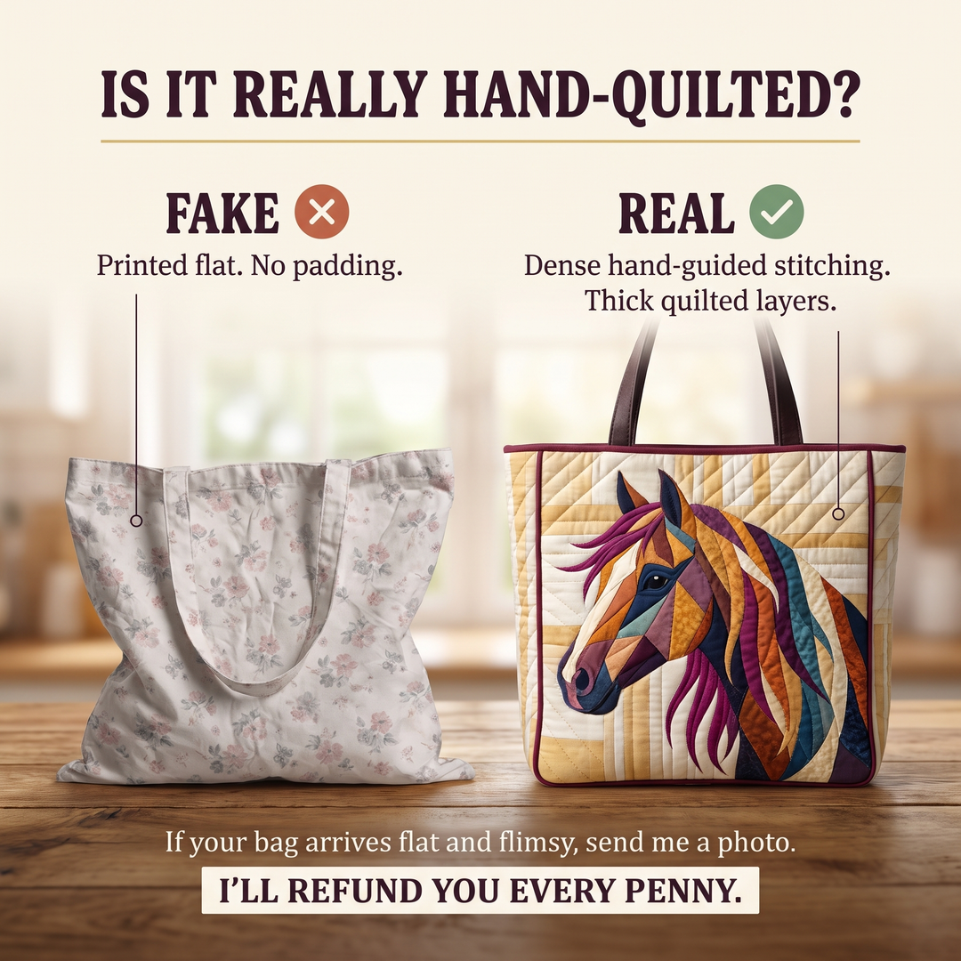 Mosaic Horse Quilted Artisan Tote