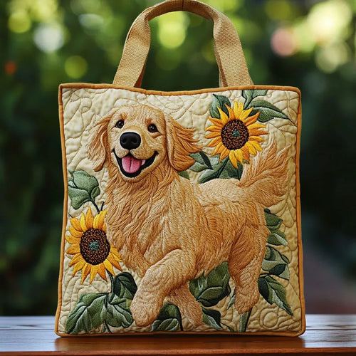 Golden Retriever Quilted Artisan Tote