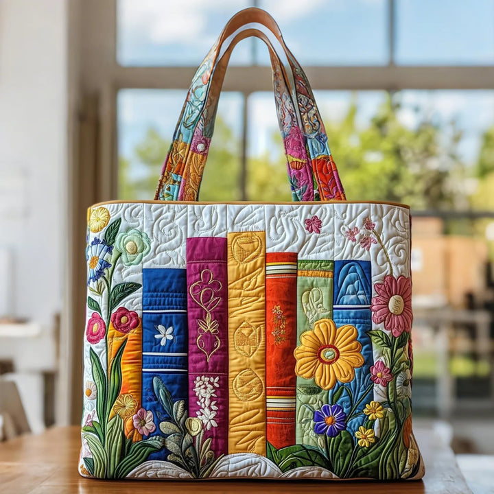 Floral Library Quilted Artisan Tote