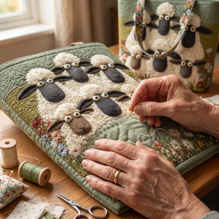 Five Sheep Quilted Artisan Tote