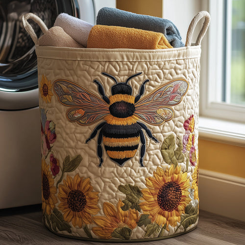 Cozy Bee Quilted Laundry Basket