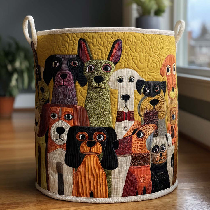 Fantasy Dogs Quilted Laundry Basket