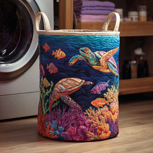 Turtle Bay II Quilted Laundry Basket
