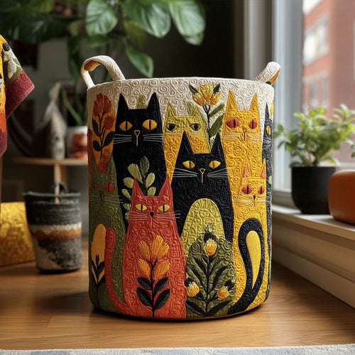 Whisker Corner Quilted Laundry Basket