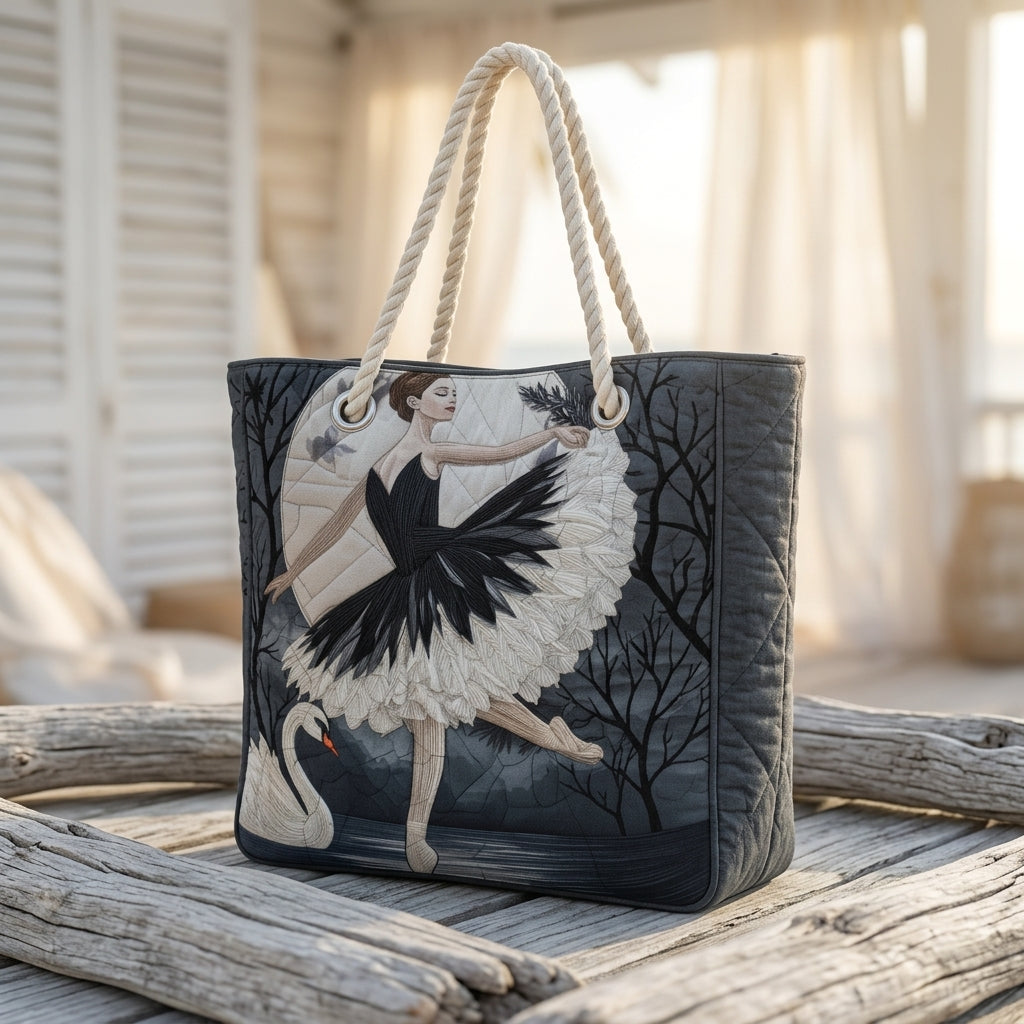 Elegant Ballerina Quilted Beach Bag