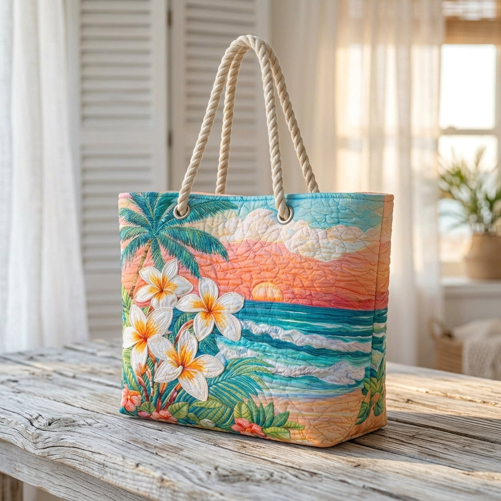 Tropical Spirit Quilted Beach Bag
