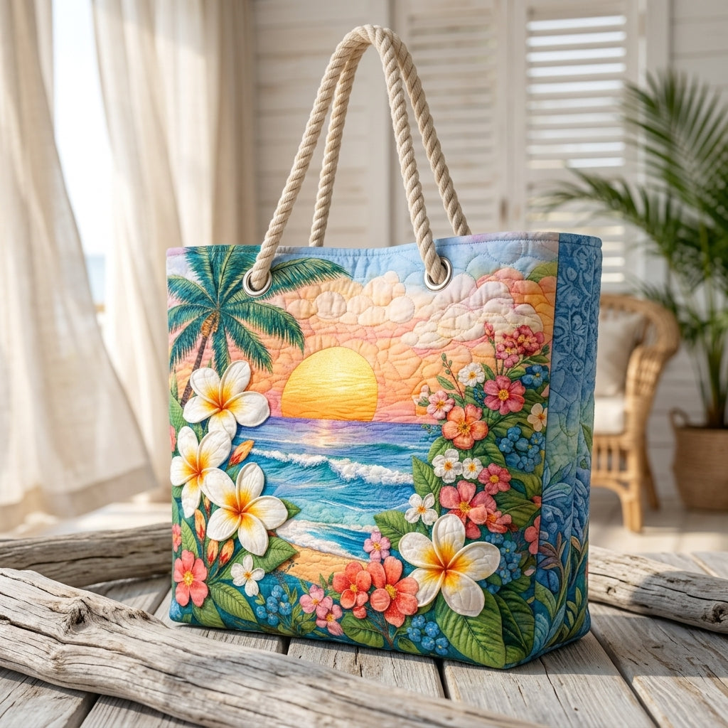 Tropical Breeze Quilted Beach Bag