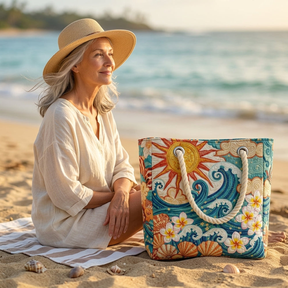 Warm Halo Quilted Beach Bag
