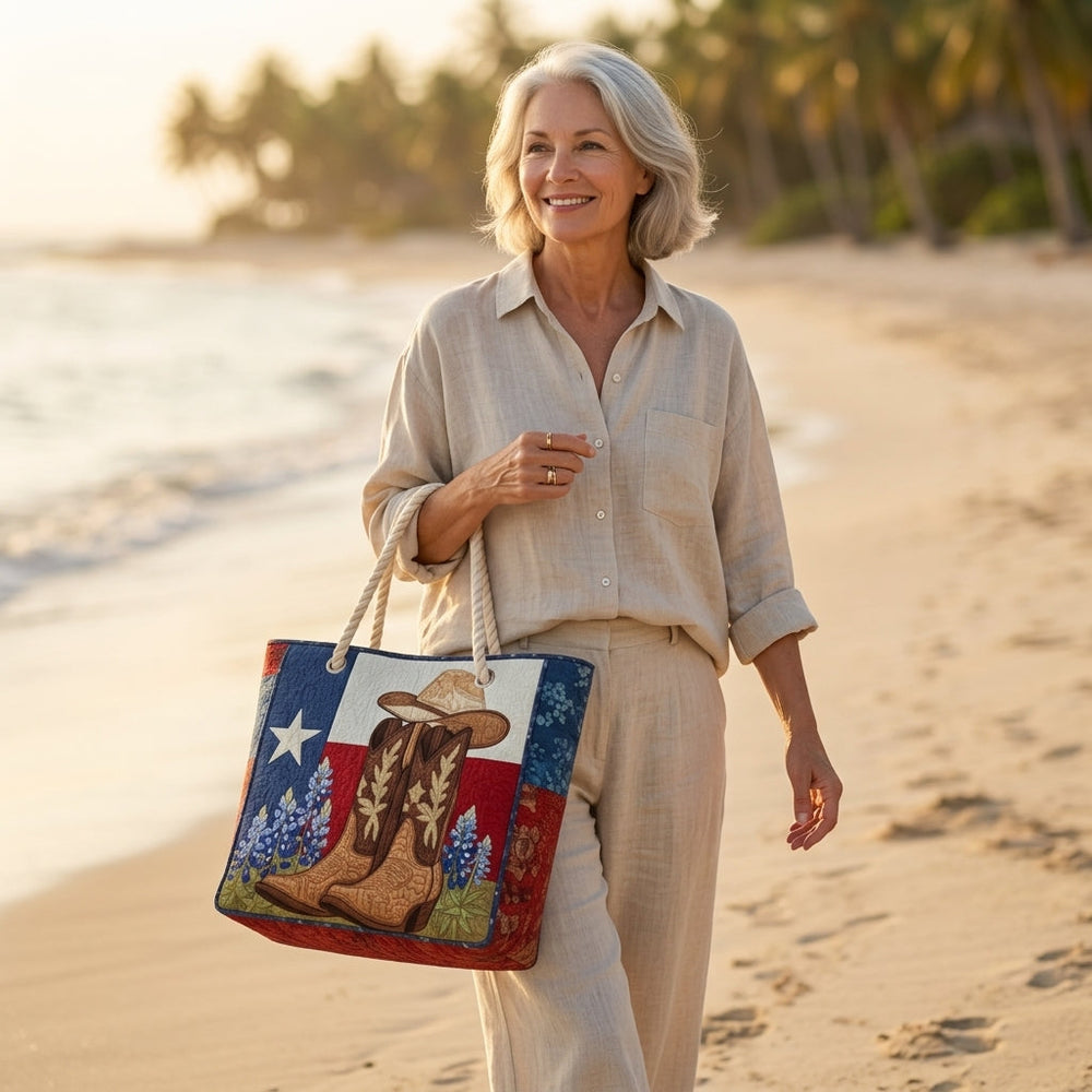 Texas Pride Quilted Beach Bag