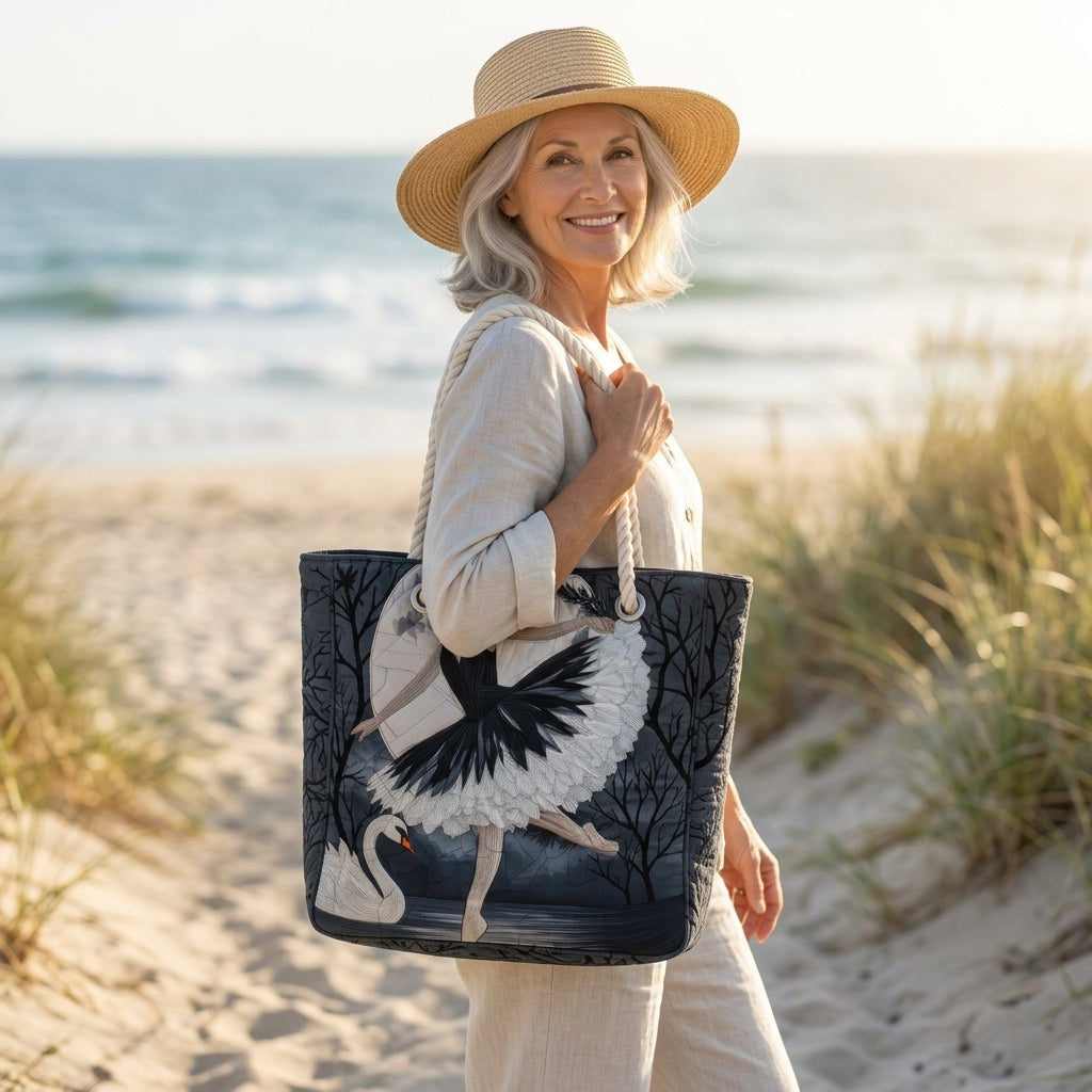 Elegant Ballerina Quilted Beach Bag