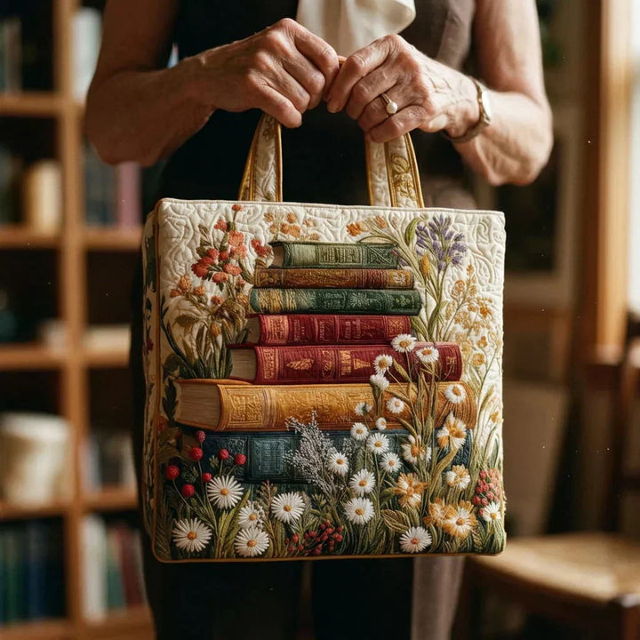 Floral Pattern II Quilted Artisan Tote