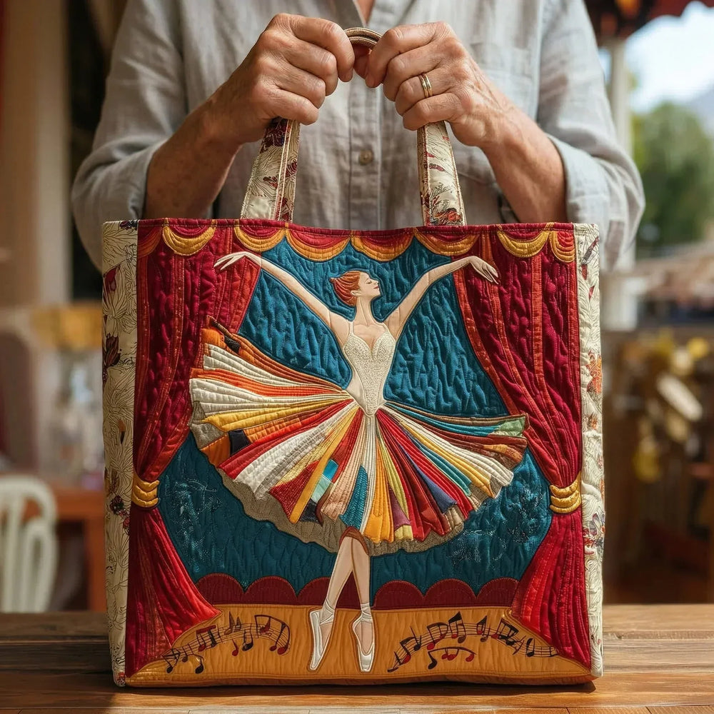 Elegant Ballerina Quilted Artisan Tote
