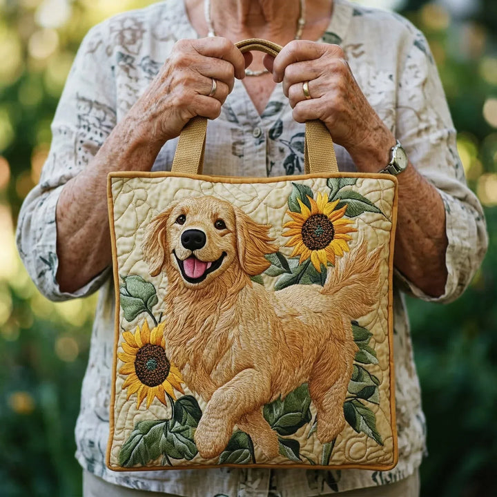 Golden Retriever Quilted Artisan Tote