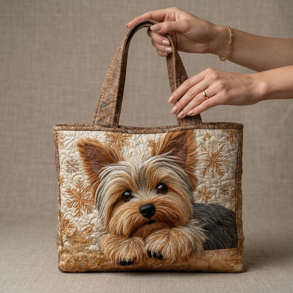 Adorable Yorkshire Quilted Artisan Tote