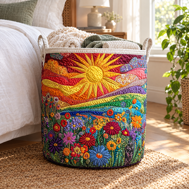 Sunny Indulgence Quilted Laundry Basket