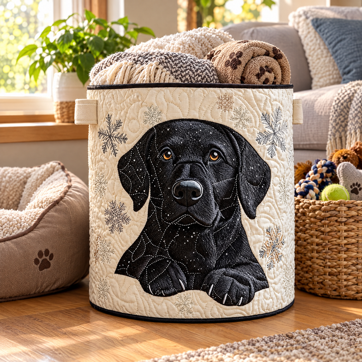 Snow Friends Quilted Laundry Basket