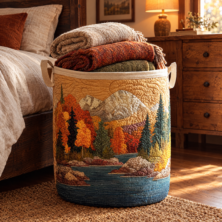 Autumn River Quilted Laundry Basket